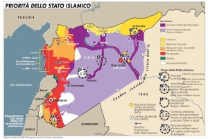 Le-priorità-dell'Isis (mappa Limes)