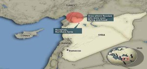 L'area dell'abbattimento del drone russo il 10 ottobre, la stessa del Su-24 di ieri