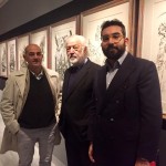 Il curatore Bruno Corà tra Giuseppe Briguglio, dell’Archivio Cagli, e l'autore@Nicoletta Zanella